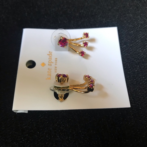 Kate Spade Fuchsia Pink ear jackets - Picture 2 of 3